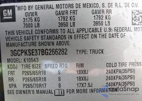 2011 Chevrolet Silverado 1500 Lt from USA, damaged, VIN 3GCPKSE37BG266282